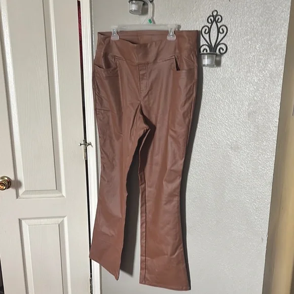 Brown Faux Leather Pants - Picture 2 of 4